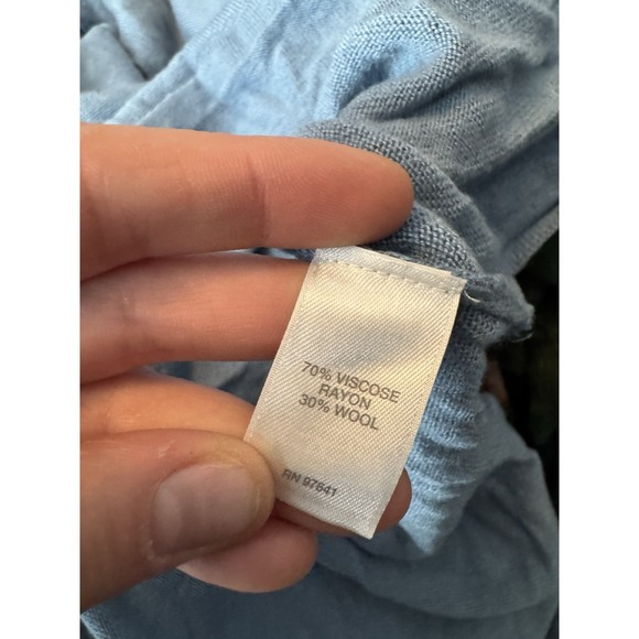 J jill wool Soft Blue Long Sleeve Tunic Top Flowy Swing Hem Casual Minimalist XL - Picture 4 of 11